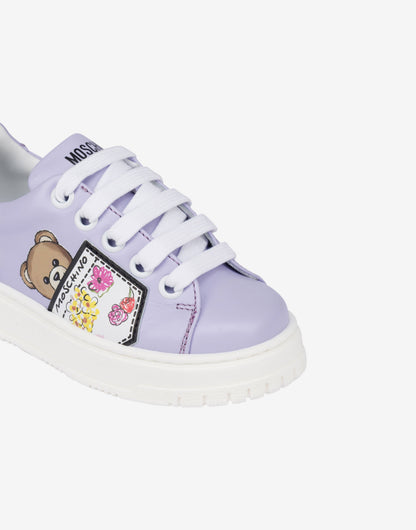 Sneakers in pelle con rouches
