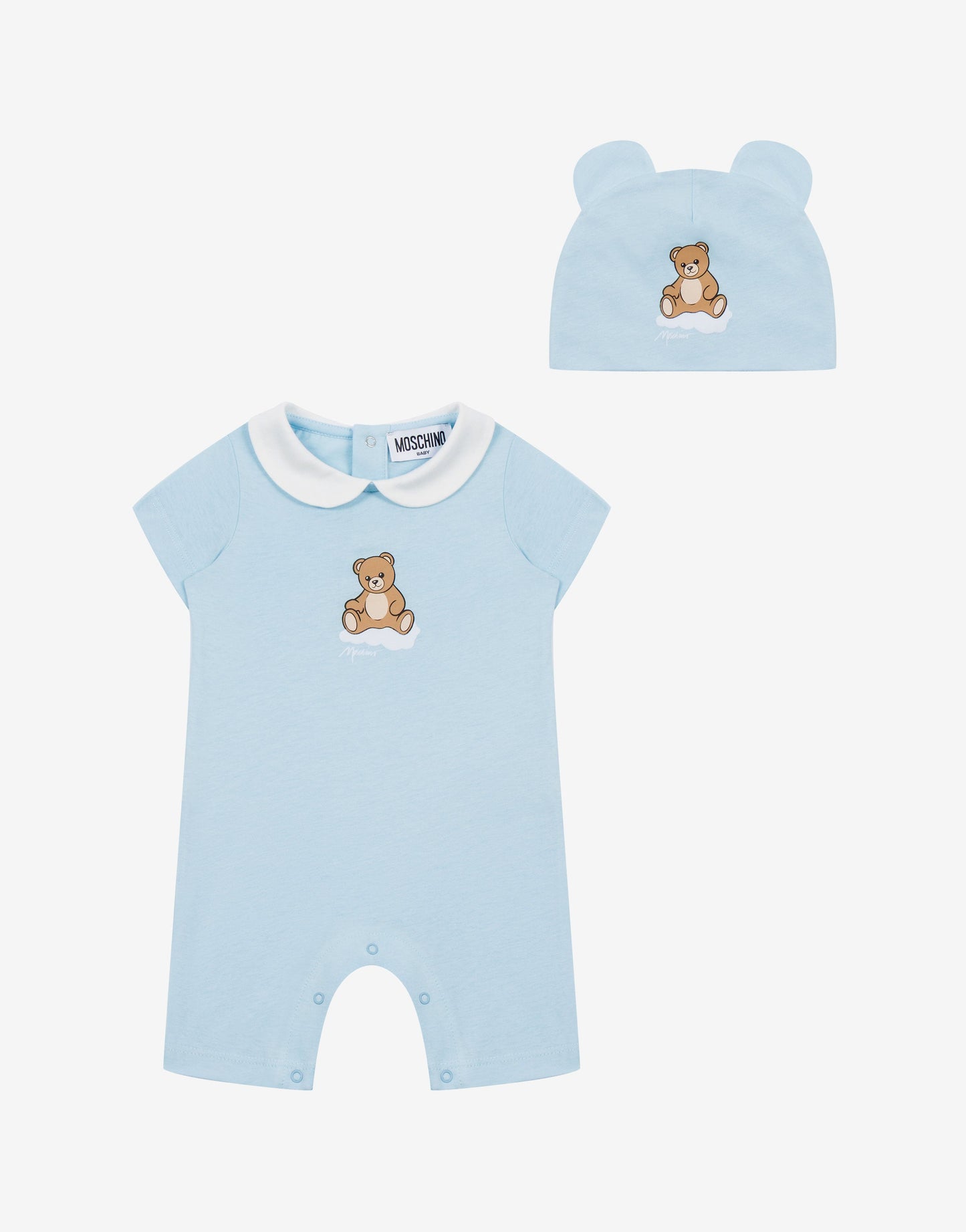 Set tutina e cappellino in jersey di cotone Moschino Teddy Bear