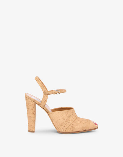 Pump slingback in vitello stampato  