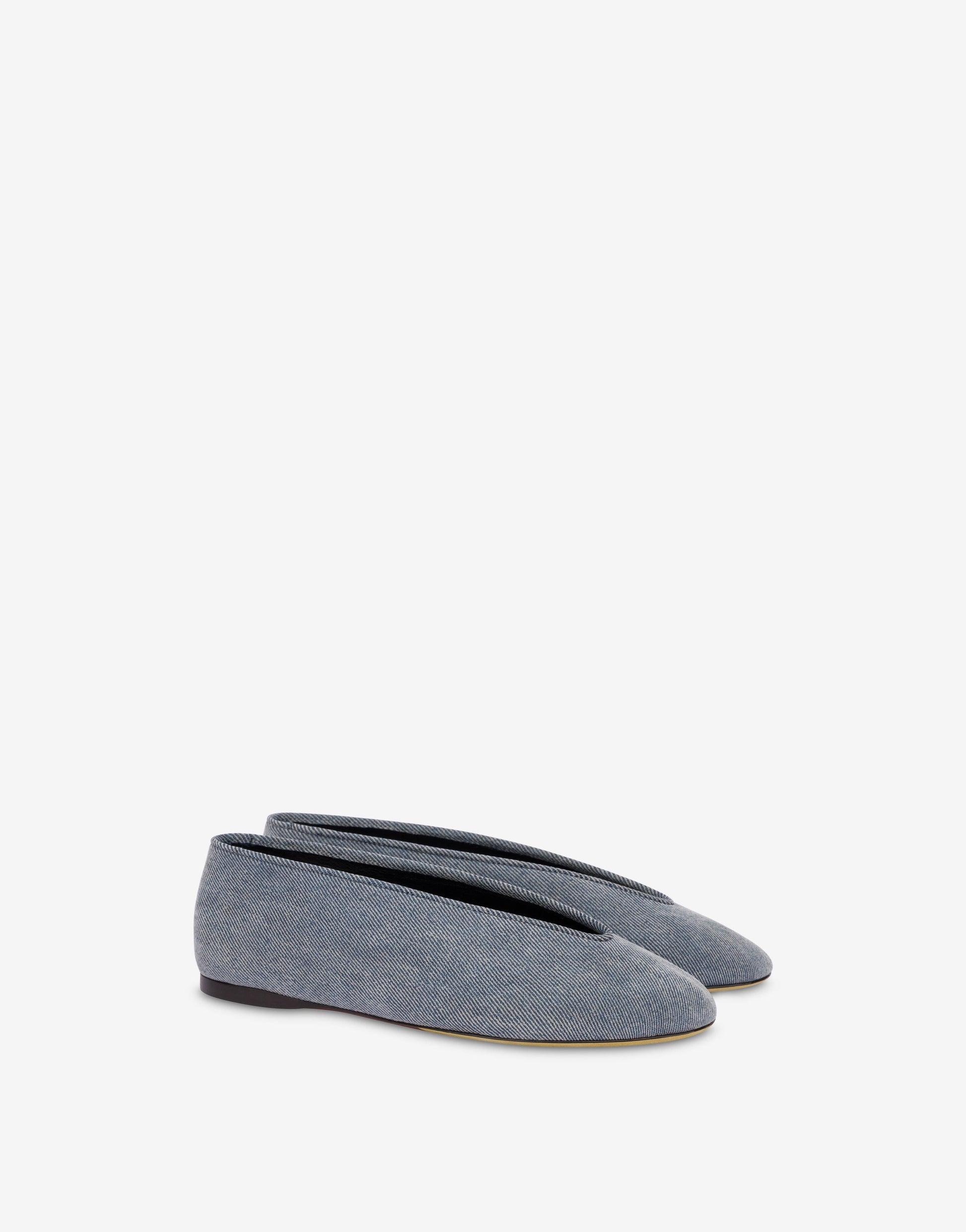 Ballerine in denim floccato