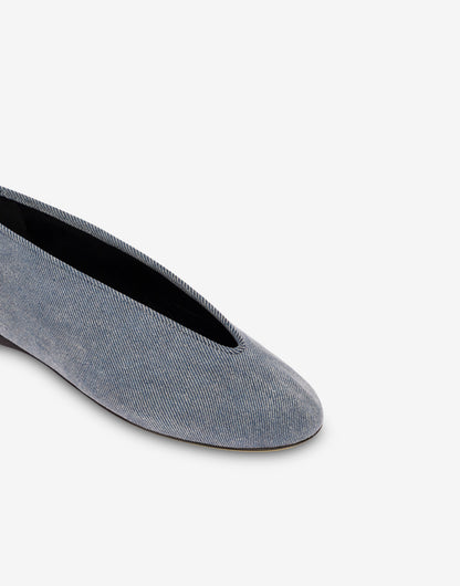 Ballerine in denim floccato