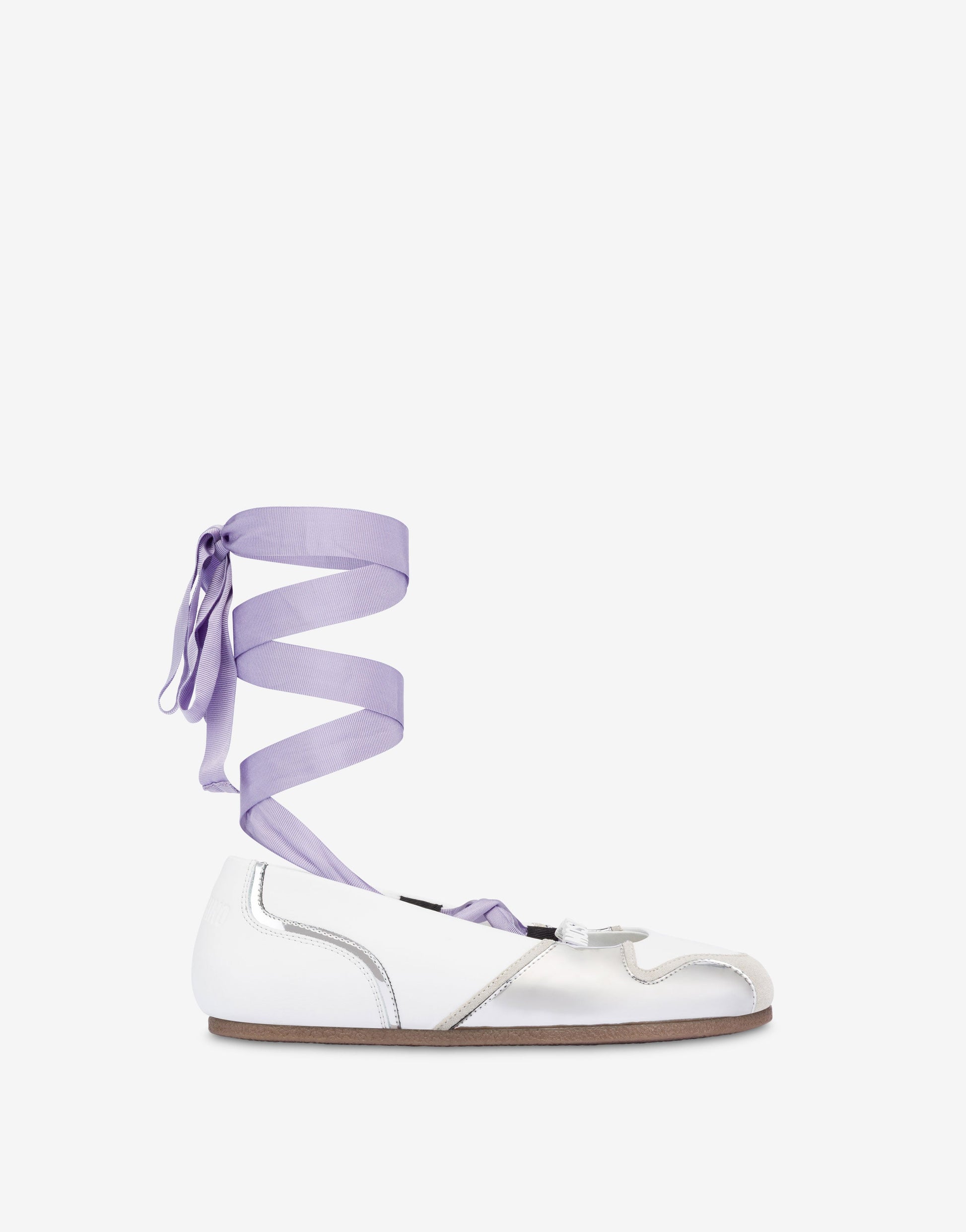 Ballerine in suede con dettagli effetto specchio