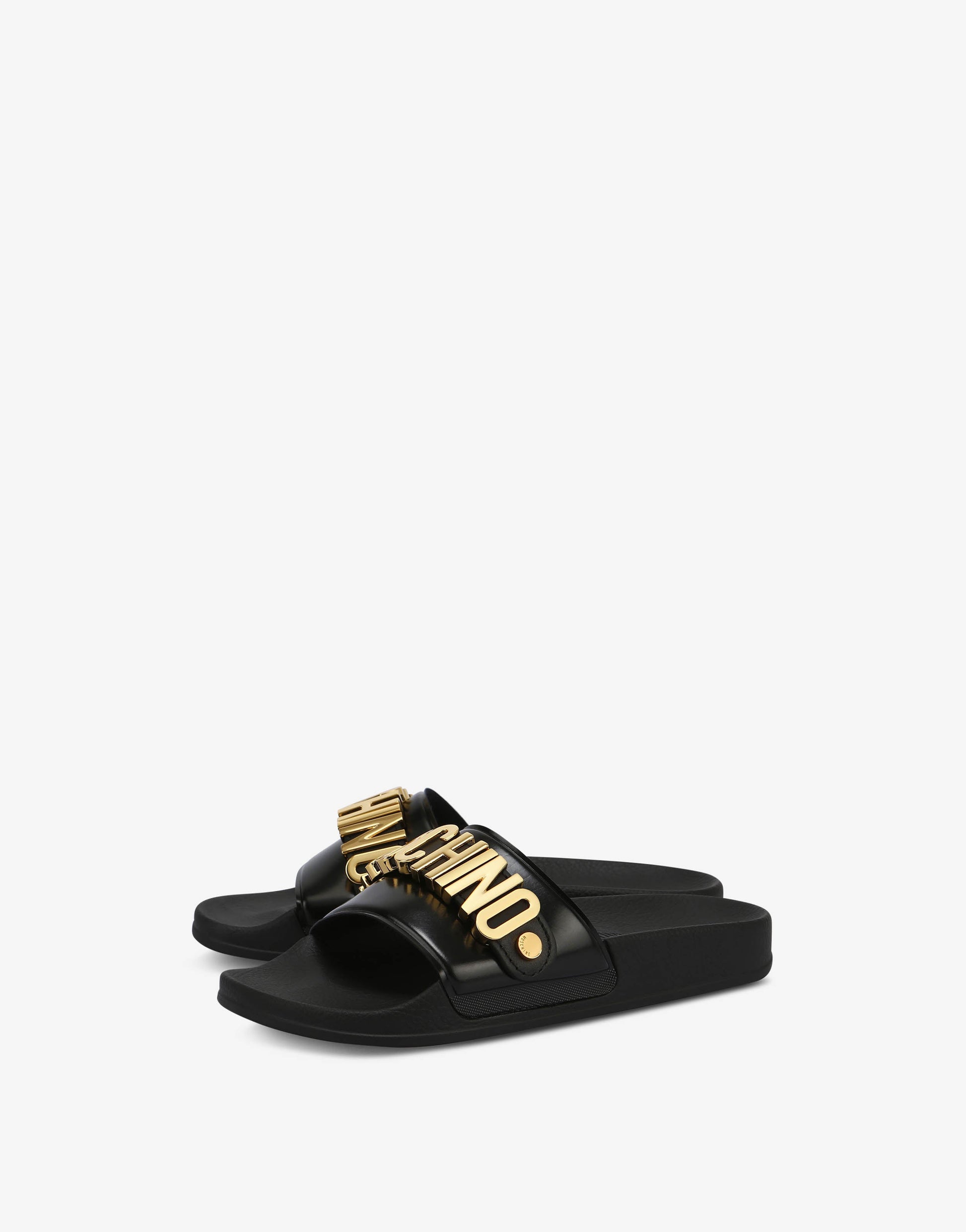 Slide sandal in PVC con logo Lettering