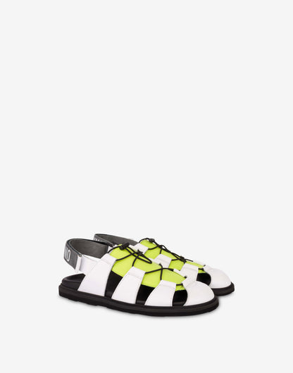 Sandali in vitello e nylon