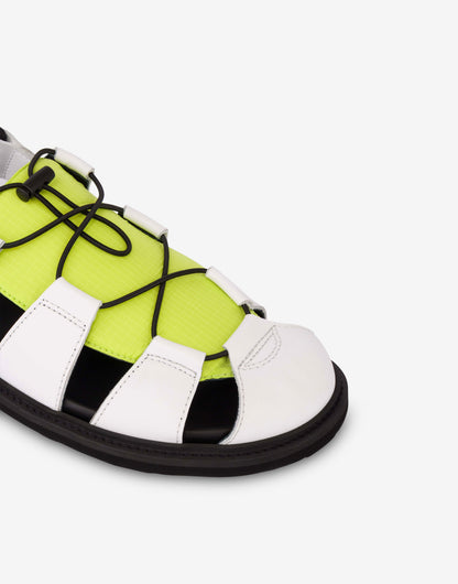 Sandali in vitello e nylon