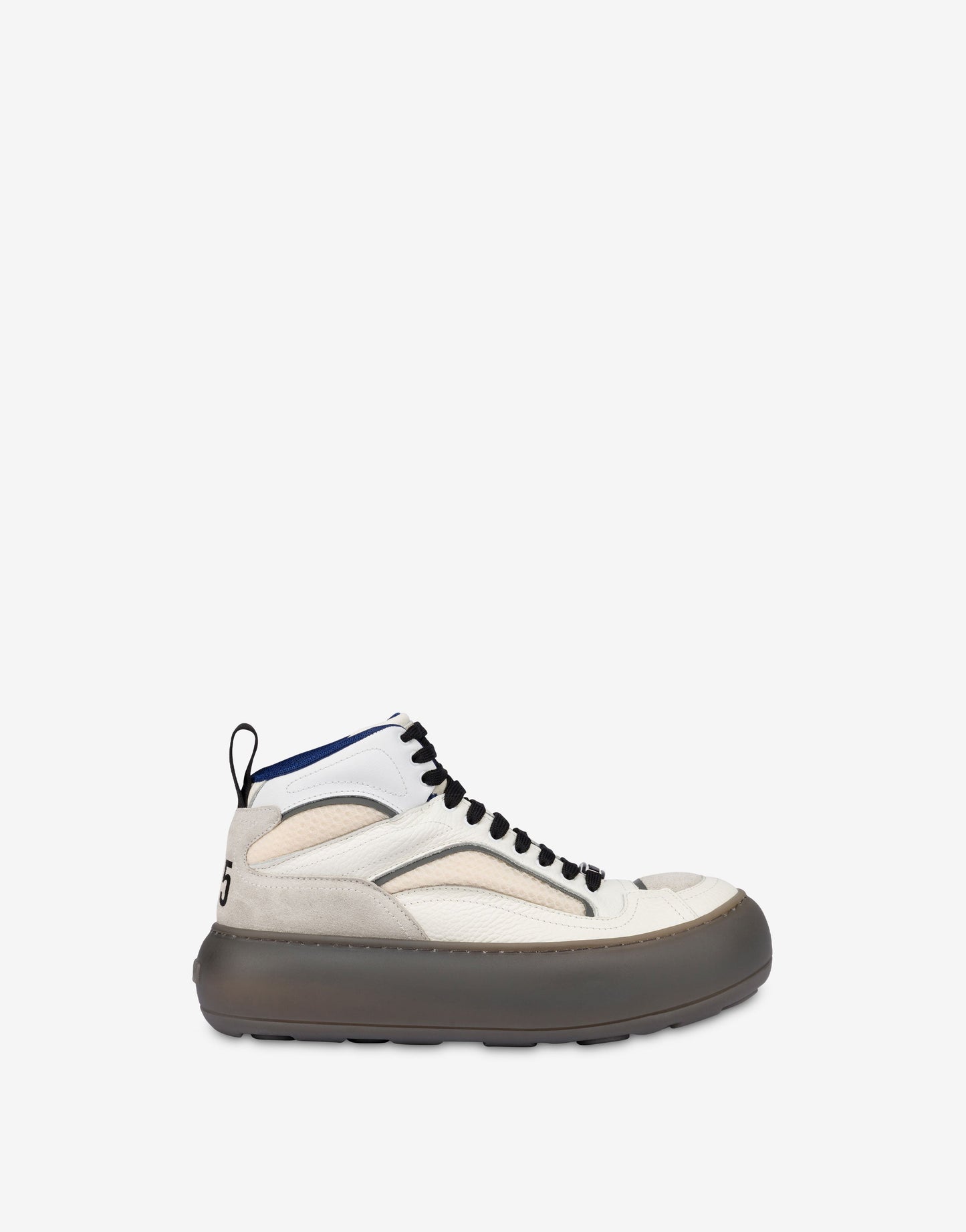 Sneakers alte in rete, vitello e suede