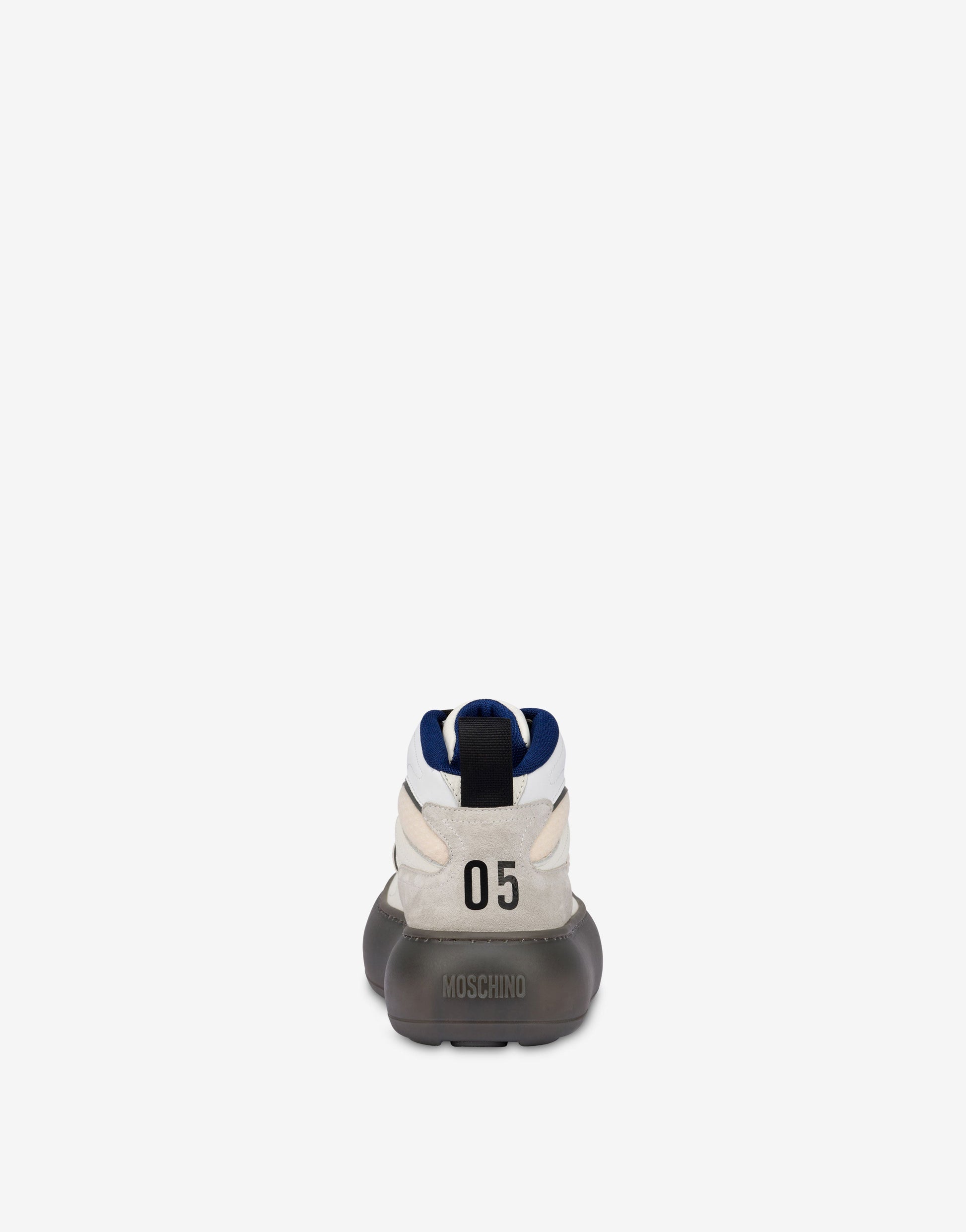 Sneakers alte in rete, vitello e suede