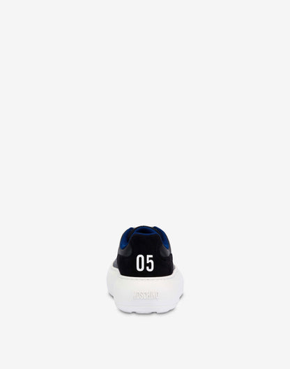 Sneakers in rete, vitello e suede