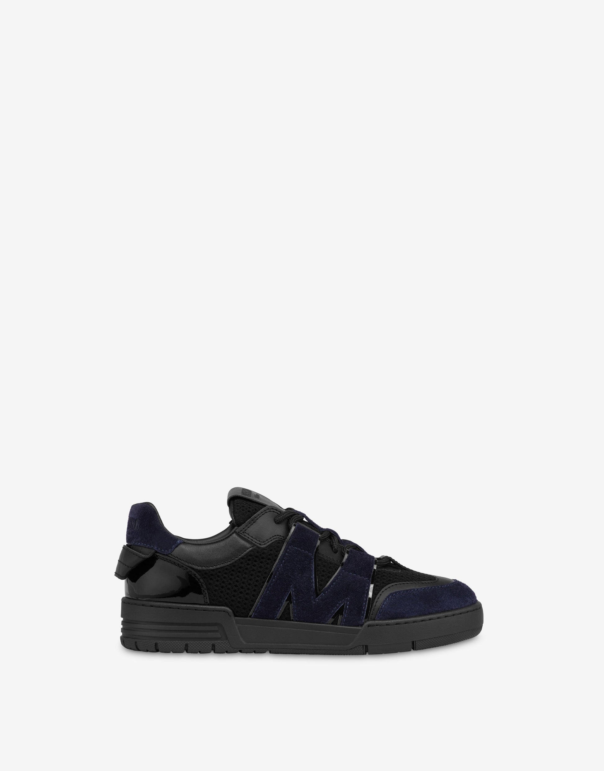 Sneakers in rete, vitello e suede
