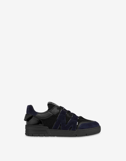 Sneakers in rete, vitello e suede