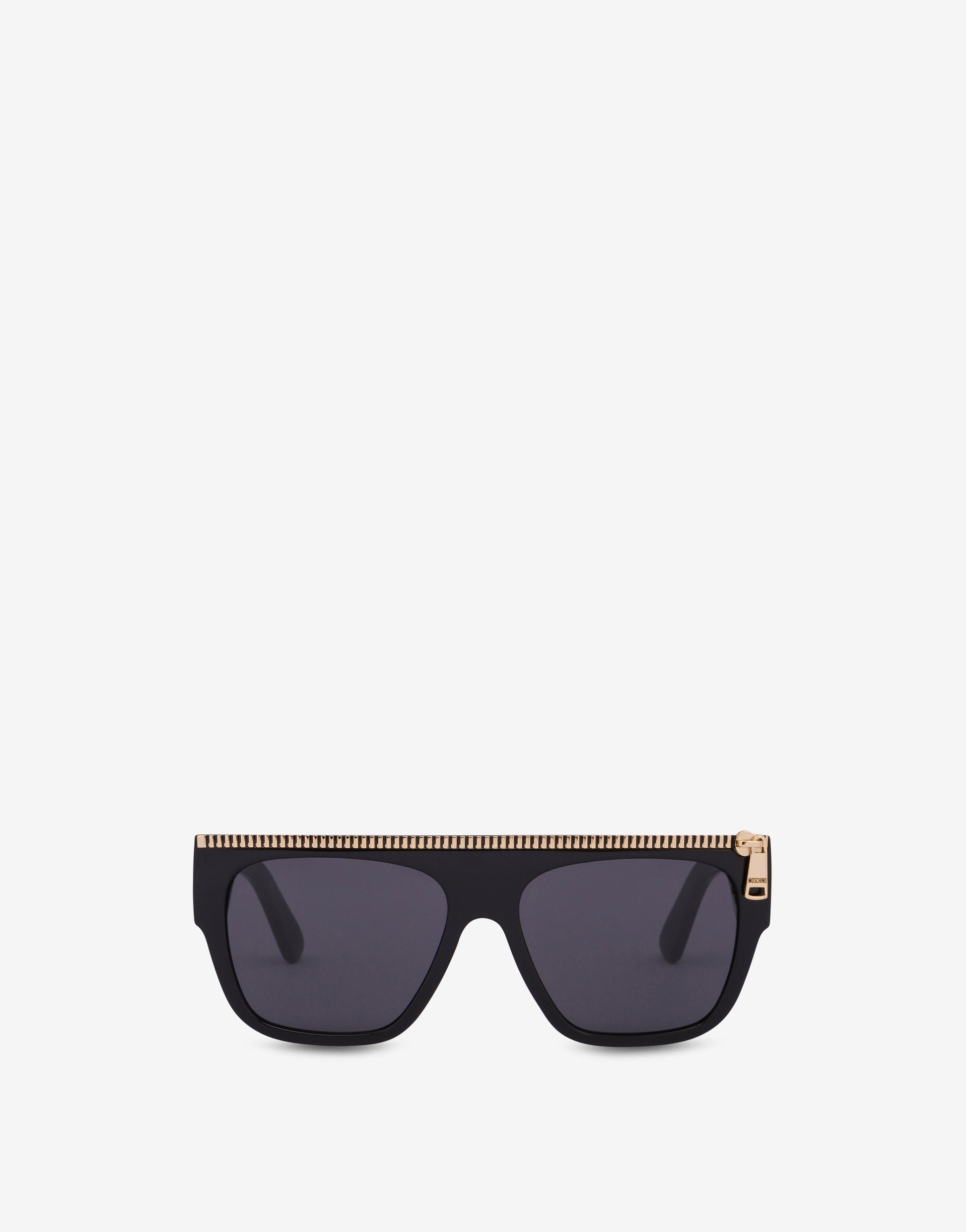 Occhiali da sole neri Zip Detail