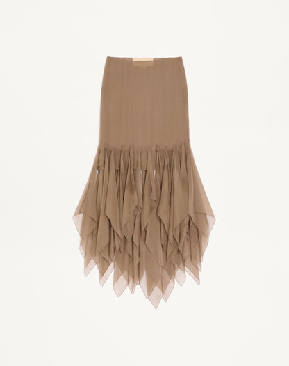 Asymmetrical Chiffon Midi Skirt