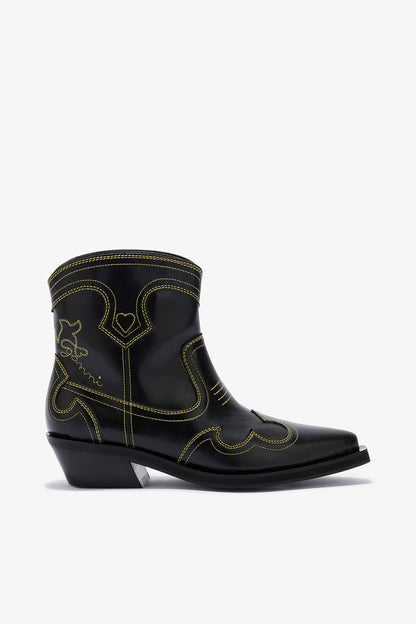 Low Shaft Embroidered Western Boots