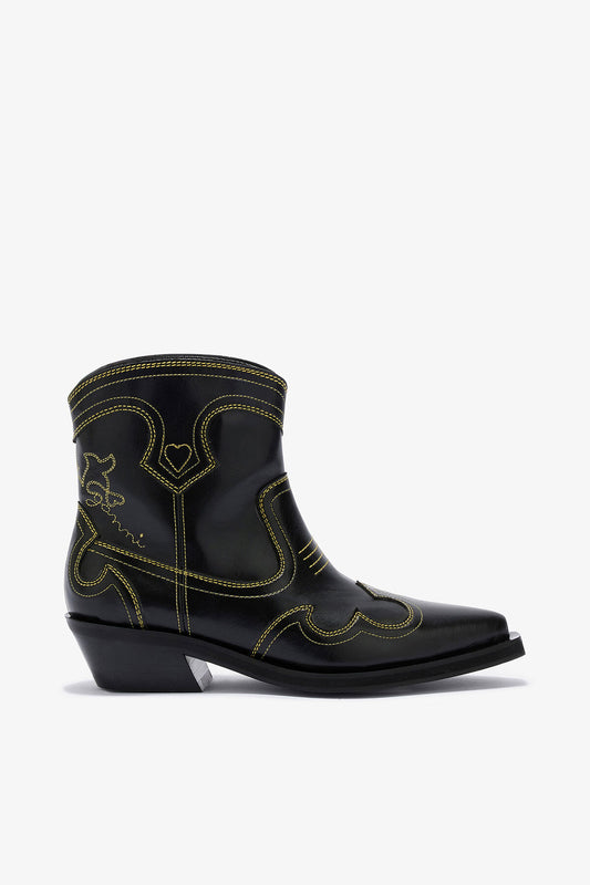 Low Shaft Embroidered Western Boots