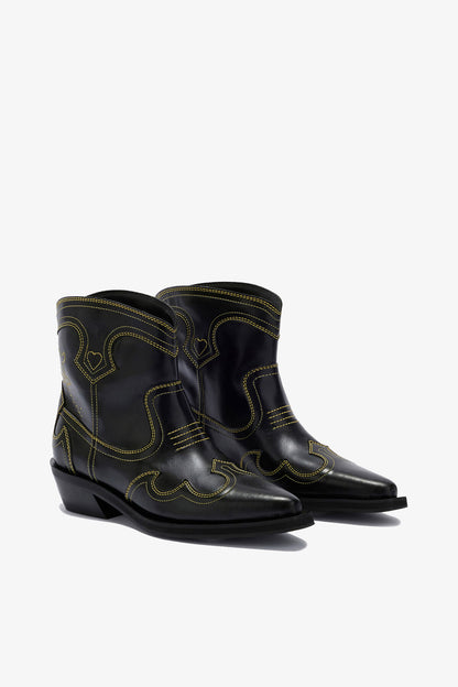 Low Shaft Embroidered Western Boots