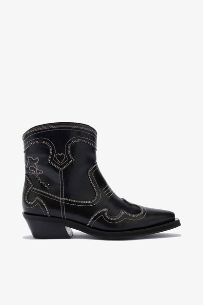 Low Shaft Embroidered Western Boots