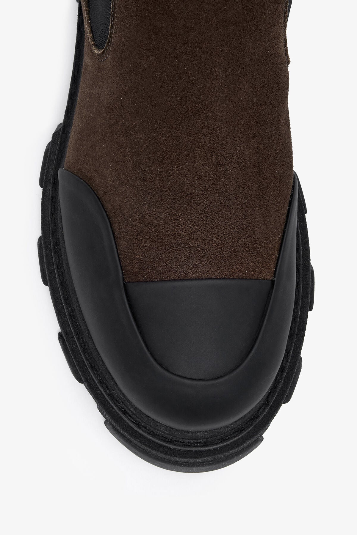 Cleated Mid Chelsea Boots in Brown