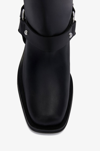 Mid Shaft Biker Boot in Black