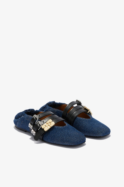 Sue Triple Ballerina in Denim