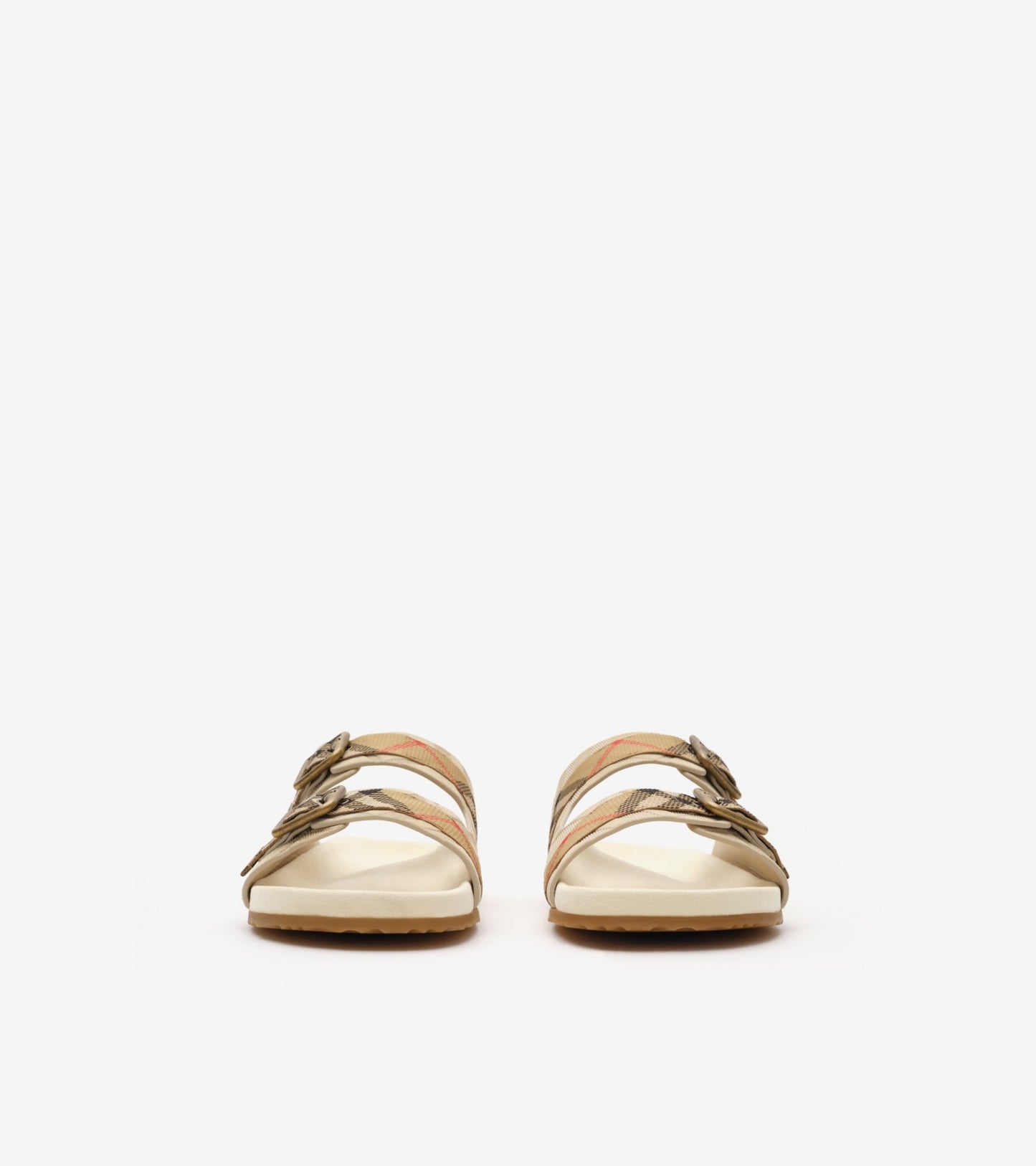 Check Suede Urchin Sandals in Bake beige