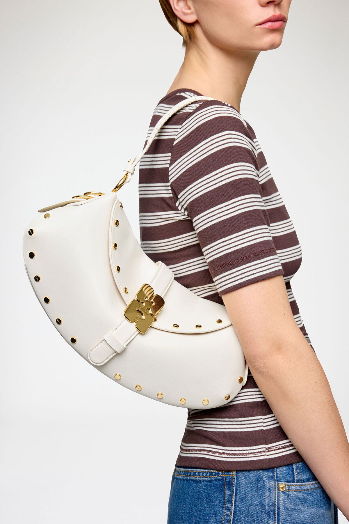B-Kat Bag Studs in White