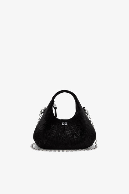 Velvet Moire Mini Hobo Bag