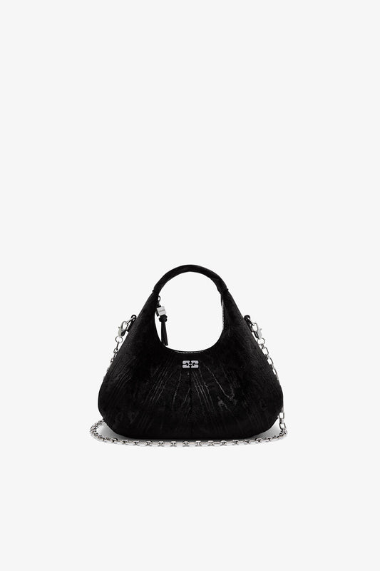 Velvet Moire Mini Hobo Bag