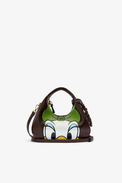 Daisy Duck Mini Hobo Bag in Brown