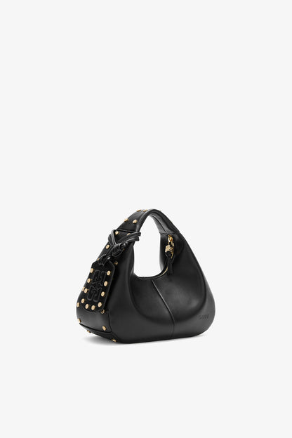 Mini Hobo Bag Studs in Black