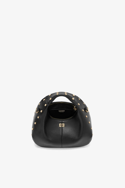Mini Hobo Bag Studs in Black