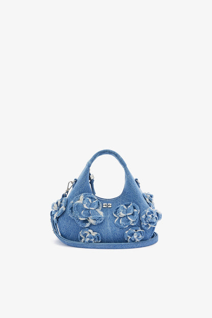 Mini Hobo Bag in Blue Denim
