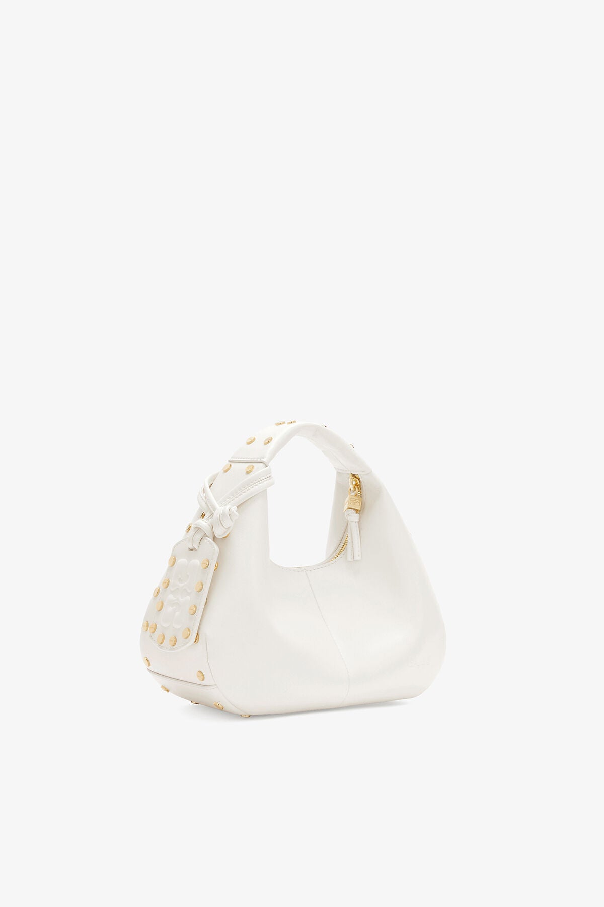 Mini Hobo Bag Studs in White