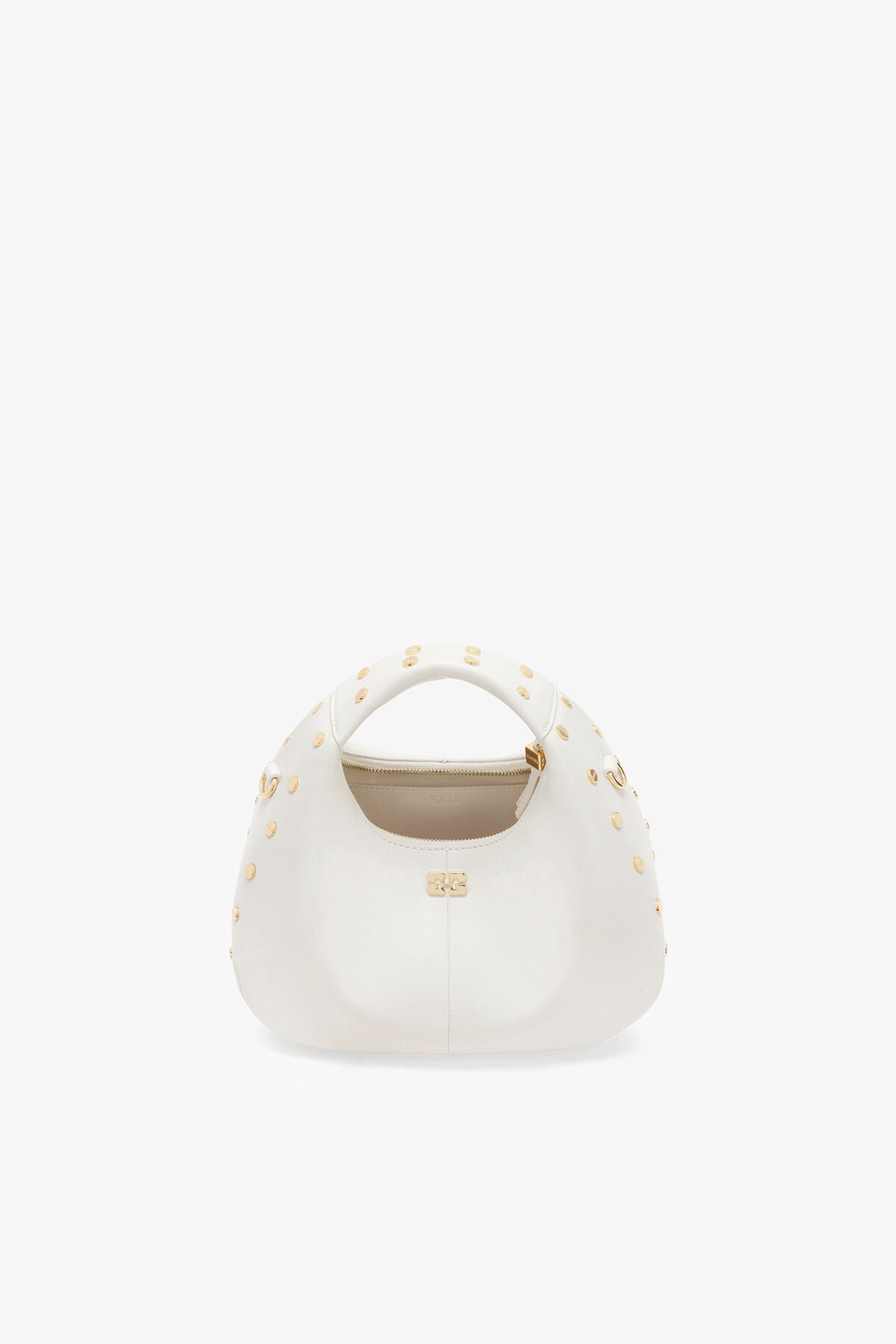 Mini Hobo Bag Studs in White