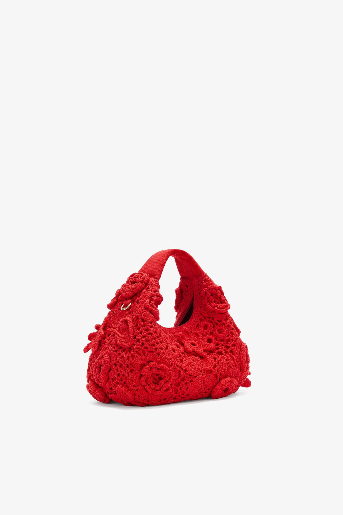 Mini Hobo Bag in Red Crochet