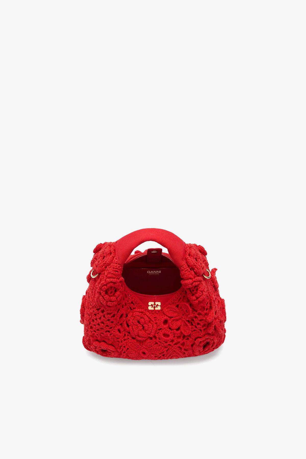 Mini Hobo Bag in Red Crochet