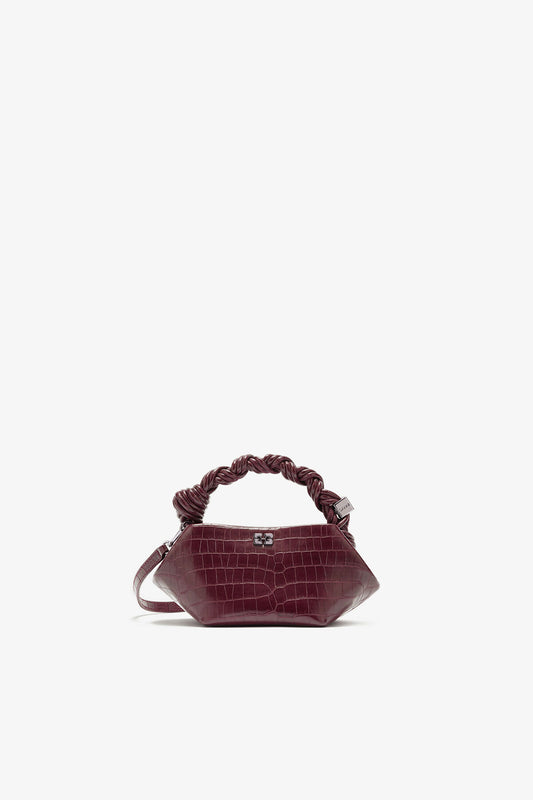 Burgundy Croco Mini Bou Bag