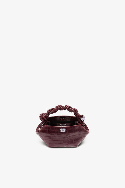 Burgundy Croco Mini Bou Bag