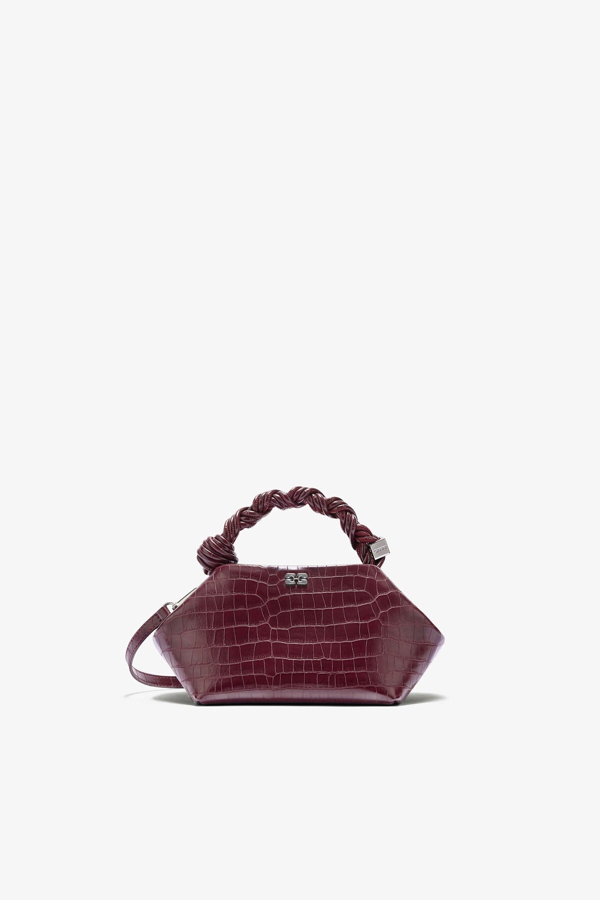 Burgundy Croco Small Bou Bag