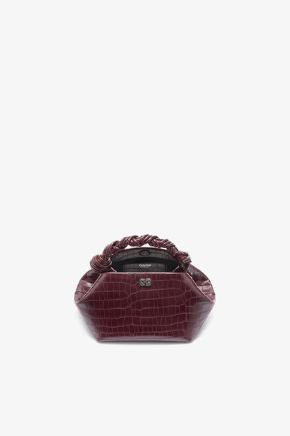 Burgundy Croco Small Bou Bag