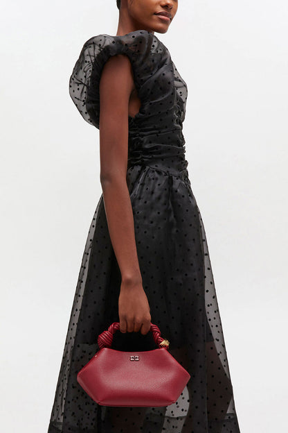 Red Grained Small Bou Bag