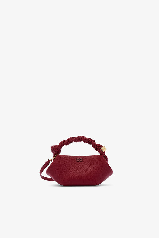 Burgundy Grained Mini Bou Bag