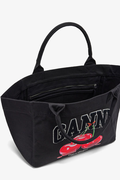 Black Medium Cherry Tote
