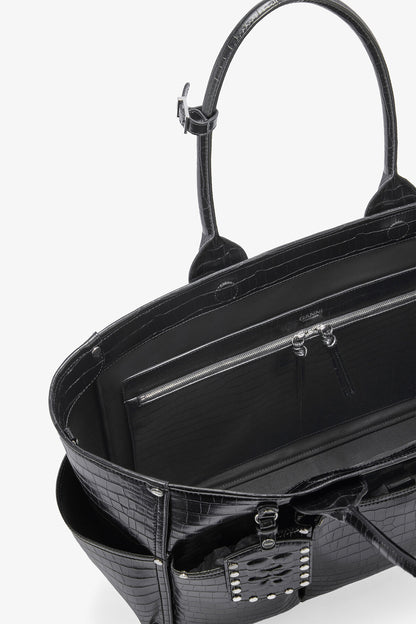 Posy Bag in Black Croco