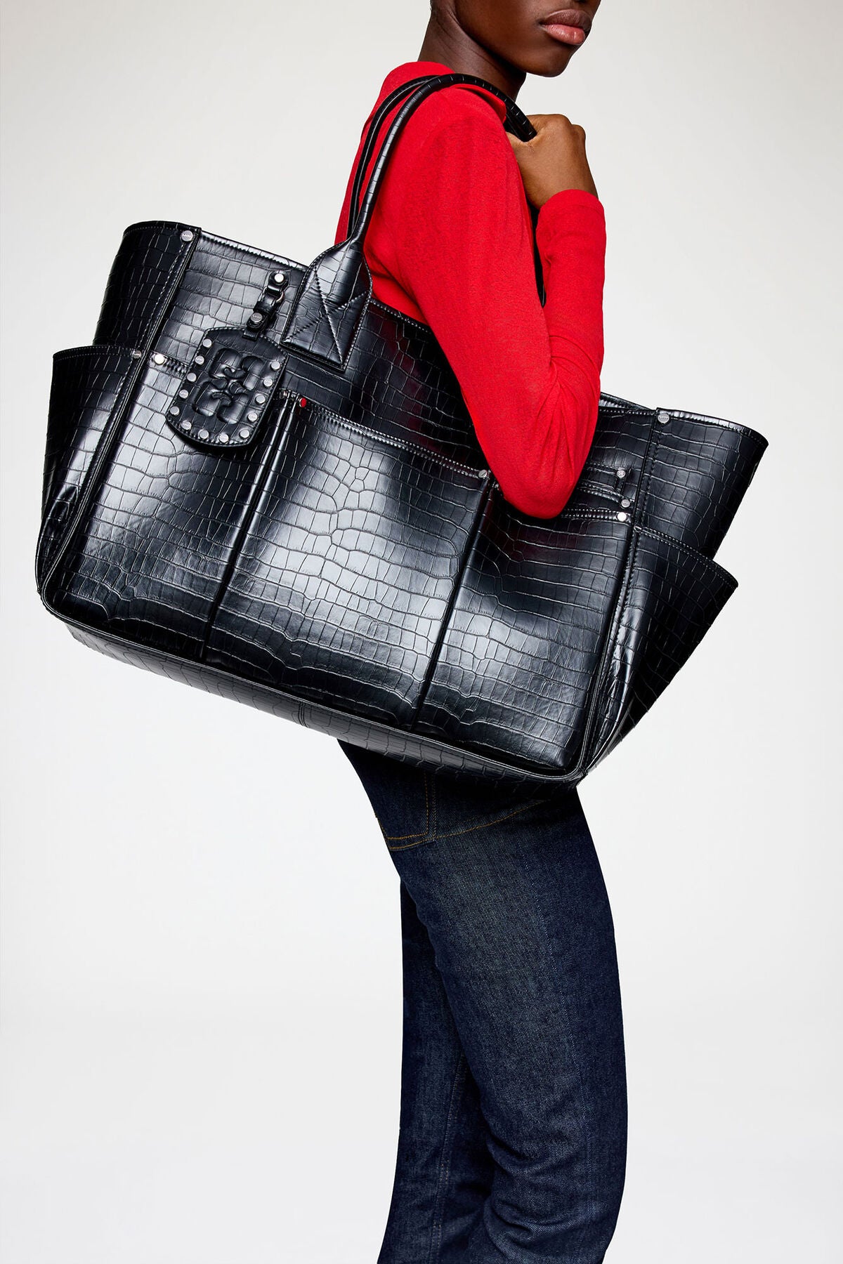Posy Bag in Black Croco