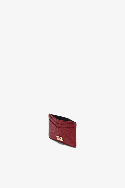 Bou Card Holder in Grained Red