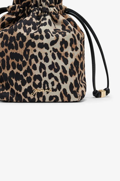 Printed Bou Bucket Pouch in Leopard