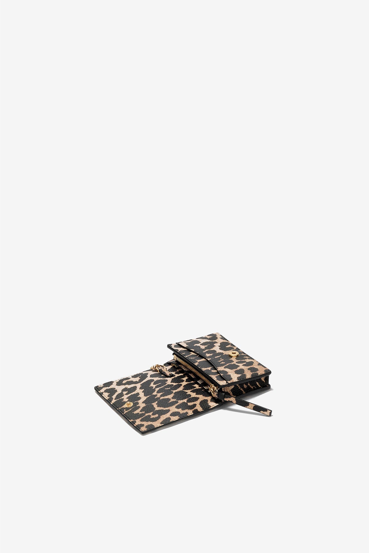 Leopard Grained Bou Card Holder With Flap