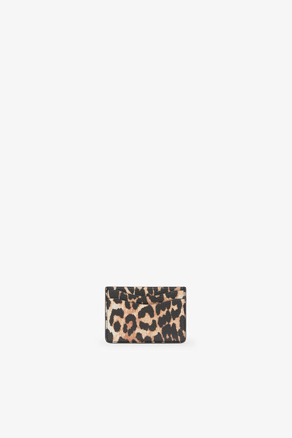 Leopard Grained Bou Card Holder