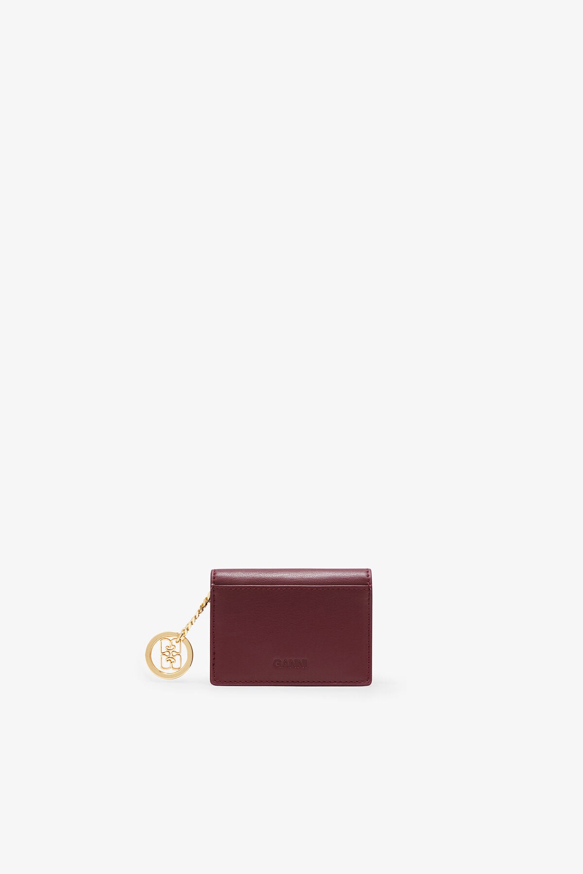 Bou Card Holder With Flap in Burgundy