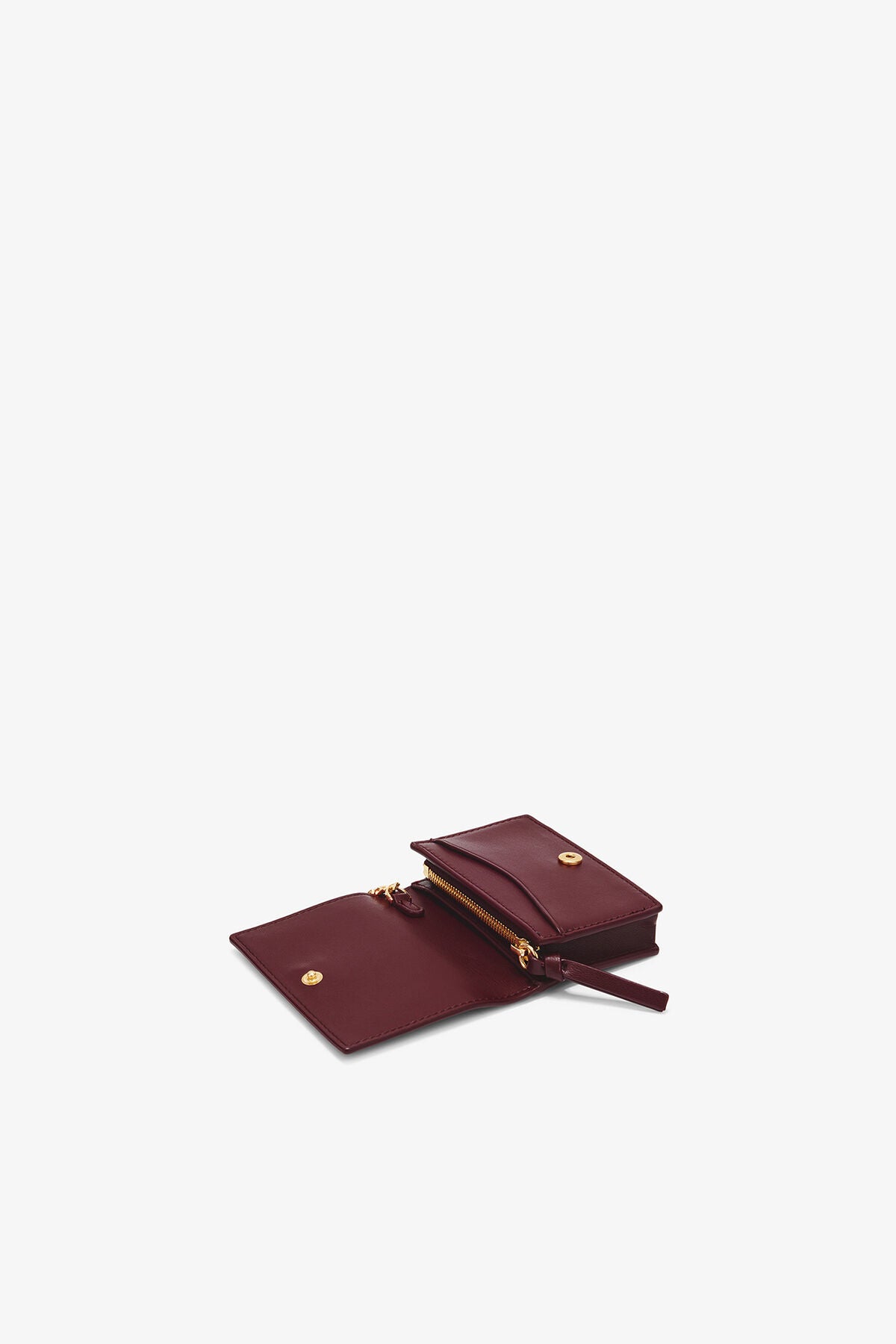 Bou Card Holder With Flap in Burgundy